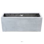 Jardinière Rectangulaire En Fibre De Verre H 40 Cm Gris Ciment