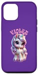 Coque pour iPhone 12/12 Pro Motif licorne violet pour fille