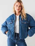 Levi's 90s Padded Trucker Denim Jacket - Plushy, Blue, Size Xs, Women