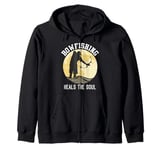 Bowfishing Heals the Soul Bow Fisherman Fish Hunting Zip Hoodie