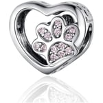 Animal Charms passar Pandora Armband & Halsband 925 Sterling Silver Söta Katt Hund Charms Pärlor Gåvor till Kvinnor Flickor