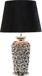 KARE Design Table Lamp Rose, Silver, Ceramics Earthenware Titanium Plated, Bedside Lamp, Elegant Lighting, Room Decor, Bedroom, Living Room, Bulb not Included, 59x34x34 cm