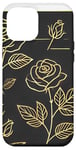 Coque pour iPhone 12 Pro Max Rose florale botanique, style minimaliste