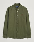Polo Ralph Lauren Slim Fit Linen Button Down Shirt Thermal Green