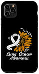 Coque pour iPhone 11 Pro Max Ruban blanc de sensibilisation au cancer du poumon tournesol