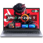 PC Portable,AMD Ryzen 9 6900HX(8C-16T, jusqu'à 4,9 GHz) avec AMD Radeon 680M 16Go DDR4,512Go M.2 SSD,WiFi 6 pour PC Portables Gamer avec Boîtier en Métal