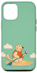 Coque pour iPhone 12/12 Pro Planche de stand up paddle en forme de chien mignon