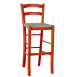 Tabouret Haut En Bois Orange H 73 Cm Style Rustique Pour Maison Et Bar