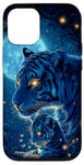 Coque pour iPhone 12/12 Pro Tigre mère et bébé | Tigre de la jungle nocturne mystique