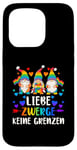 Coque pour iPhone 15 Pro LGBT Pride,Nains de jardin, Arc-en-ciel, allemand