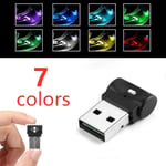 Mini lumière ambiante LED USB RVB,lampe intérieure automatique pour voiture,nuit intelligente,lumière d'ambiance,escales du clavier d'ordinateur portable,7 documents