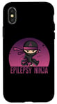 Coque pour iPhone X/XS Epilepsy Ninja Support de sensibilisation à l'épilepsie avec ruban violet