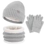 Enfant Garçon Fille Hiver Chapeau Bonnet Echarpe Gants Ensemble 4 5 6 7 8 Ans Polaire Bonnets Pom Casquette Cache Cou Gant Cadeaux pour Filles Garçons