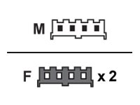 Supermicro - Strømadapter - 4-Pin Intern Strøm (Hann) Til 4-Pin Intern Strøm, 4-Pin Mini-Strømkontakt (Hunn) - 35 Cm