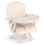 KikkaBoo Réhausseur de chaise PAPPO, Booster jusqu'à 36 mois, siège élévateur pliable, plateau amovible, chaise haute de voyage portable et réglable, compact, beige