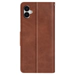 Vintage Card Holder and Video Support Case for Samsung Galaxy A05, Dark Brown