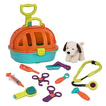 Battat Rolling Pet Plush Dog Toy – Animal Hospital Playset – Pretend Kit for Toddlers – 2 Years + – Pup & Go Vet Carrier, BT2625C1Z, Multicolore, Small