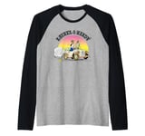 Laurel & Hardy Comic Book Driving Car Raglan Baseball Tee