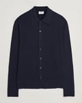 Filippa K Cotton Merino Ribbed Knitted Cardigan Navy