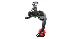 Derailleur vtt arriere p2r 8 7v  noir tz grande chape avec patte  compatible shimano jusqu a 30dts