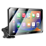 ESSGOO Carplay Voiture, Supporte A-pple Carplay sans Fil et Android Auto, Écran Tactile IPS de 7 Pouces avec Capteur de Lumière, Prend en Charge Mirror Link, Assistants G-oogle et Siri, Double USB