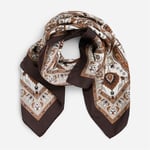 Paisley Silk Scarf - Brown