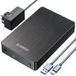 Boitier Disque Dur 3,5 Pouces USB 3.1 GEN2,ORICO USB C Boitier HDD Externe pour 2,5/3,5'' SATA HDD SSD,Haute Vitesse à 6Gbps,UASP Compatible (HM35C3)