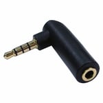 Right Angled Stereo 4 POLE 3.5mm Jack Headphone AV Adaptor Socket to Plug Angle