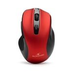 Bluestork - M-WL-OFF75 - Souris sans Fil Double connexion : Bluetooth & USB 2.4 Ghz - Souris sans fil Rechargeable, Ambidextre, Ergonomique - Souris sans Fil silencieuse pour PC/MAC – New (Rouge)