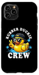 Coque pour iPhone 11 Pro Canard en caoutchouc jaune rétro cool dans 70s 80s Funny Duck Cruise