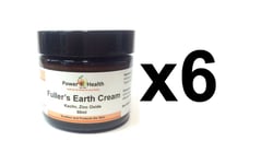 6 x 60ml Power Health - Fuller's Earth Cream (acne, dandruff, skin, nappy rash)