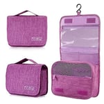 AiQInu Trousse de Toilette, Pliable Grande Trousse de Toilette Voyage pour Hommes et Femmes,Multifonction Imperméable Sac Cosmétique Organisateur de Voyage avec Crochets