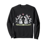 Valentines Day Racoons Love Animal Cute Mens Womens Kids Sweatshirt