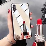 Shinyzone Miroir Coque pour iPhone XS Max 6.5 Pouce,Élégant Argent Dur PC Retour Housse étui,Pare-Chocs Flexible en Silicone avec Mode Miroir Maquillage,Miroir Argent