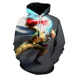 ZOSUO Boys Hoodie 3D Anime Theme Sweatshirts Cartoon Character ONE PUNCH MAN Saitama Graphic Long Sleeve Drawstring Hooded Pullover with Pockets,5XL