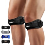 CAMBIVO Genouillère Rotulienne 2 Pièces, Genouillère Sport Réglable, Sangle Support Genou, Knee Brace pour Basketball, Fitness, Volley-ball, Tendon Rotulien, l'Arthrite du Genou