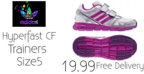 Adidas Trainers Hyper Fast Cf Size 4 Uk / Eu 37 Brand Free Delivery