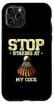 Coque pour iPhone 11 Pro Raquette de badminton Stop Staring At My Cock