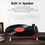 (UK Plug)Record Player 3 Speed Vintage Turntable Phonograph 3.5mm Headphone Jack