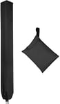 PATIO PLUS Housse de Protection pour Séchoirs Parapluie, Tissu Oxford 600D Housse de Protection pour Séchoir de Jardins Housse pour Cordes à Linge Rotatives, 16x16x165cm Noir