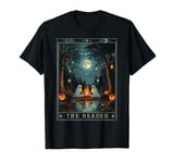 The Reader Bookish Cute Spooky Ghost Reading Book Tarot Card T-Shirt