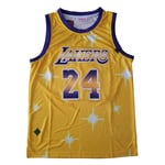 WXFO Lakers Bryant Basketball Jersey 24#, Starry Sky Sweat léger Absorbant l'humidité Absorbant la Transpiration, 90S Hip Hop Clothing Maillot de Broderie en Maille, uni L