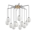 Rhapsody Indoor Cluster Ceiling Pendant Lamp 12 Lights Black G9