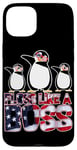 iPhone 15 Plus Floss Like A Boss American Flag Funny Penguin 4th of July Case