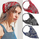 3 st Chiffon Bandana Näsduk Scarf Blommig Hårbandana Triangel Huvudduk