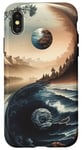 Coque pour iPhone X/XS Apocalypse Yin Yang Symbole Océan Arbres