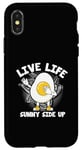 Coque pour iPhone X/XS Œufs drôles de nourriture Pun Live Life Sunny Side Up