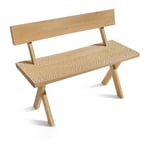 Zanat - Touch Bench with backrest, 100, Oljad ek - Studioilse - Träfärgad - Trä