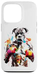 Coque pour iPhone 13 Pro Peinture Énergie des éclaboussures de chien de boxe