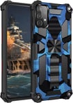 Coque Pour Samsung Galaxy A23,Anneau Support Militaire Anti-Chute Renforcée Bumper Antichoc Tpu Souple Et Pc Rigide Protection Etui Pour Samsung Galaxy A23 Blue